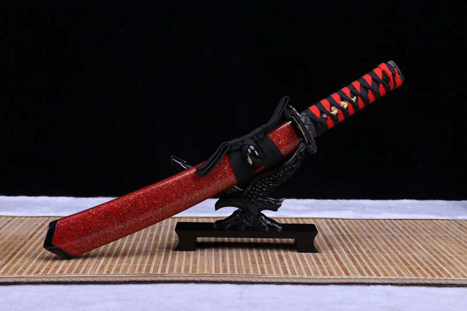 T10 Steel Handmade Japanese Samurai sword,Clay Burning Blade Short Tanto Katana Small Kinfe Real loveyitadj