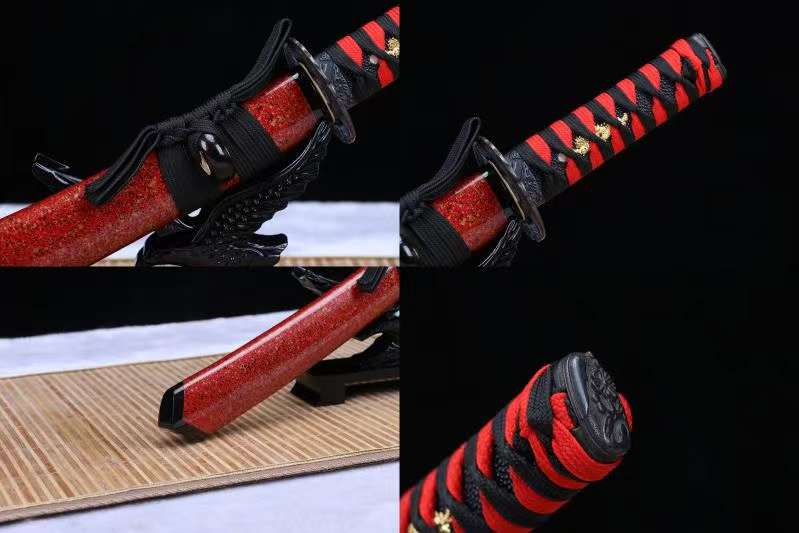 T10 Steel Handmade Japanese Samurai sword,Clay Burning Blade Short Tanto Katana Small Kinfe Real loveyitadj