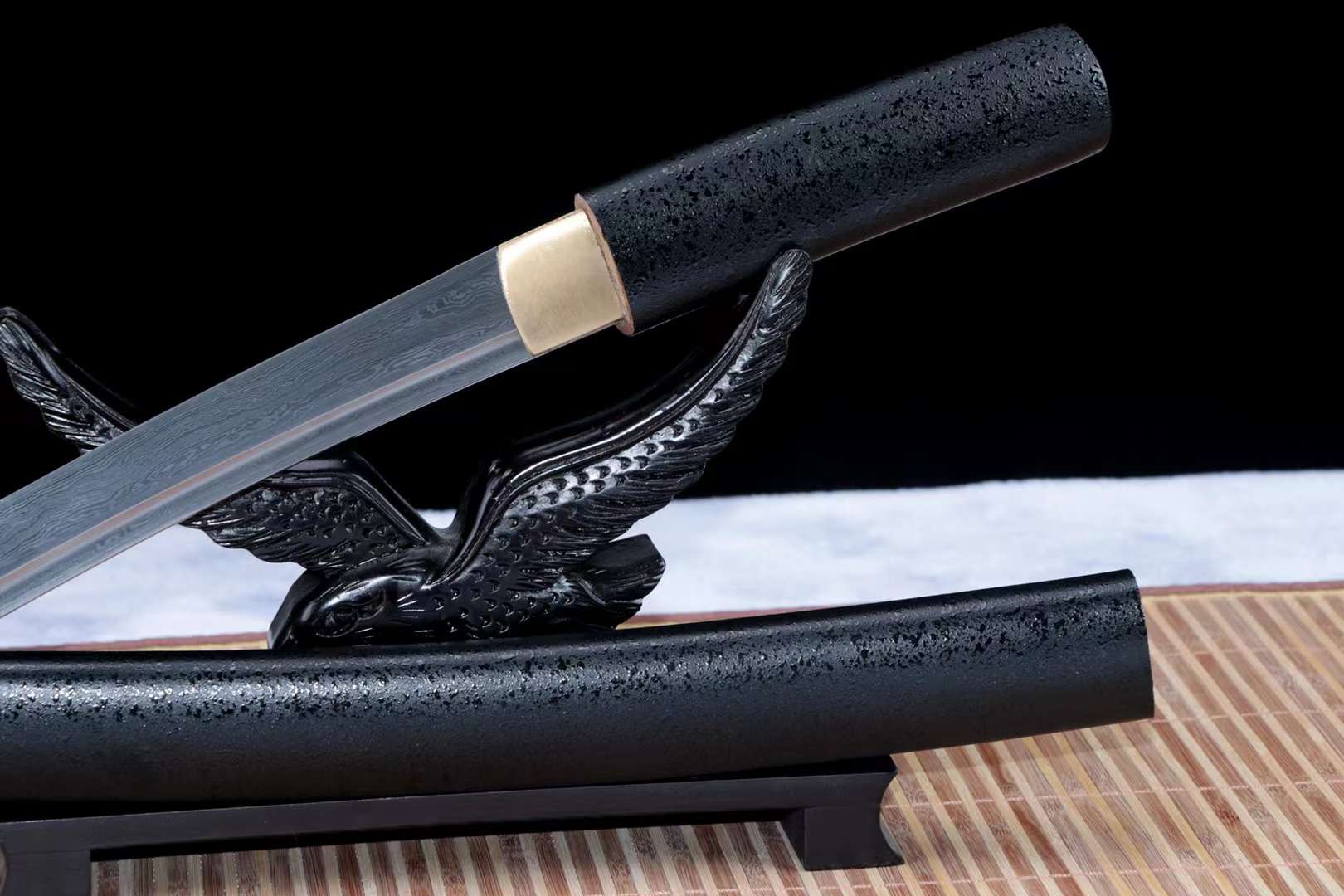 Damascus folding steel Short Kinfe,Japanese Katana Samurai sword,Small Sword Real Full Tang loveyitadj