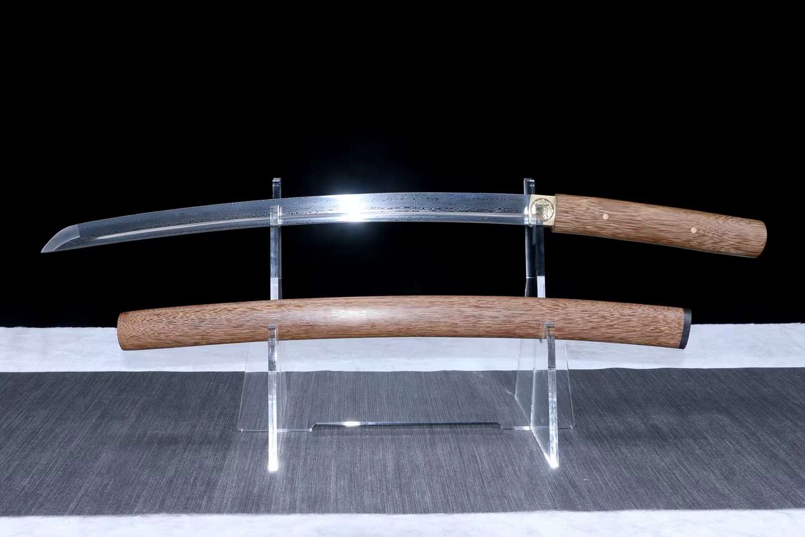 Damascus Folding Steel Samurai Sword Full Tang,Handmade Japanese Wakizashi Sword,Iaido Katana loveyitadj
