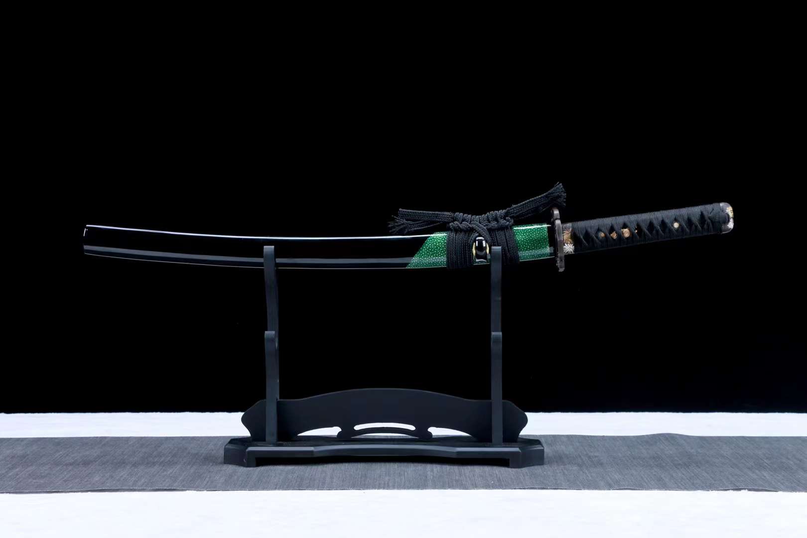 Damascus Folding Steel Clay Burning Blade Wakizashi Samurai Sword,Handmade Japanese Sword,Full Tang Katana loveyitadj