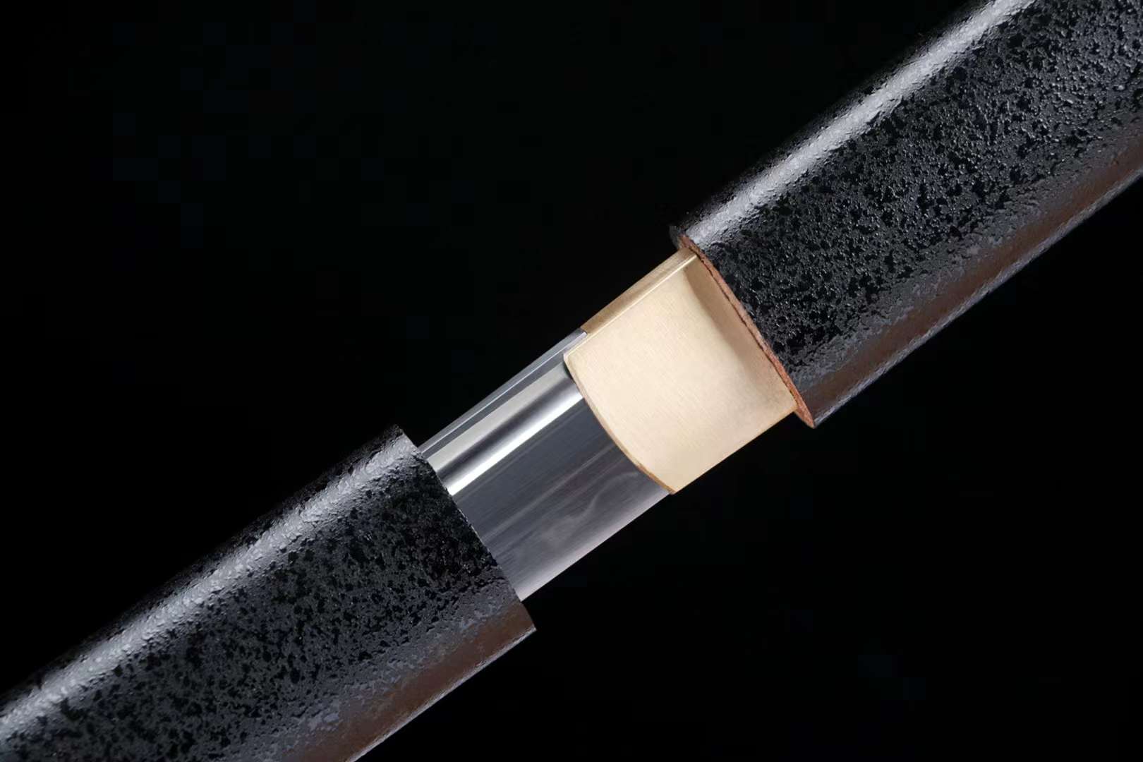 Handmade Sword,T10 Steel Katana Real,Full Tang Japanese Iaido Samurai Sword Black loveyitadj