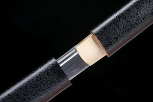 Handmade Sword,T10 Steel Katana Real,Full Tang Japanese Iaido Samurai Sword Black loveyitadj