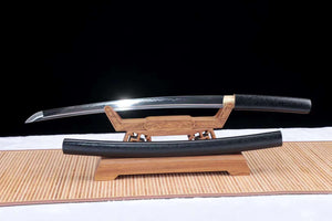 Handmade Sword,T10 Steel Katana Real,Full Tang Japanese Iaido Samurai Sword Black loveyitadj