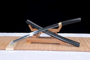 Handmade Sword,T10 Steel Katana Real,Full Tang Japanese Iaido Samurai Sword Black loveyitadj