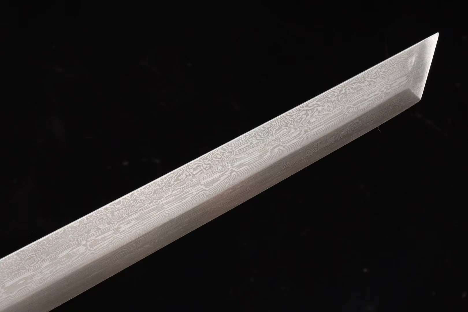 Handmade Japanese Sword,Katana Samurai sword,Damascus Steel Tanto Short Kinfe Small Katana loveyitadj