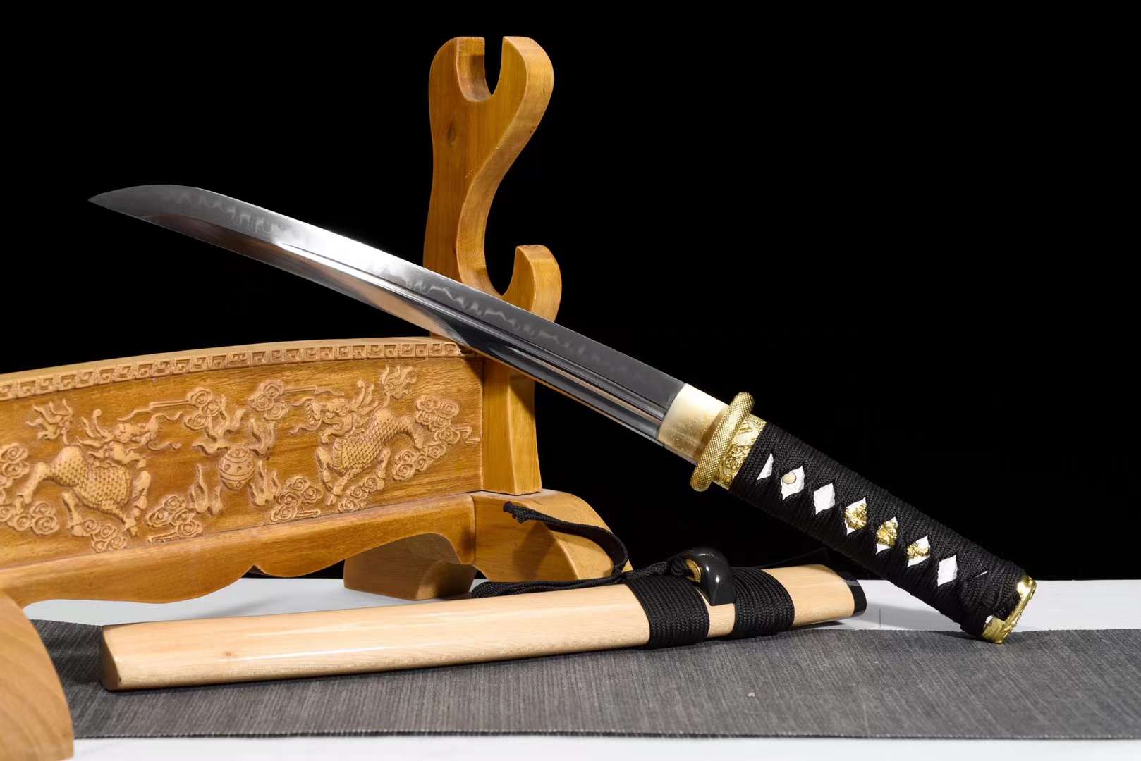 Karasuma sword,1095 Steel Short Kinfe,Handmade Japanese Small Sword,Katana Samurai sword Tanto loveyitadj
