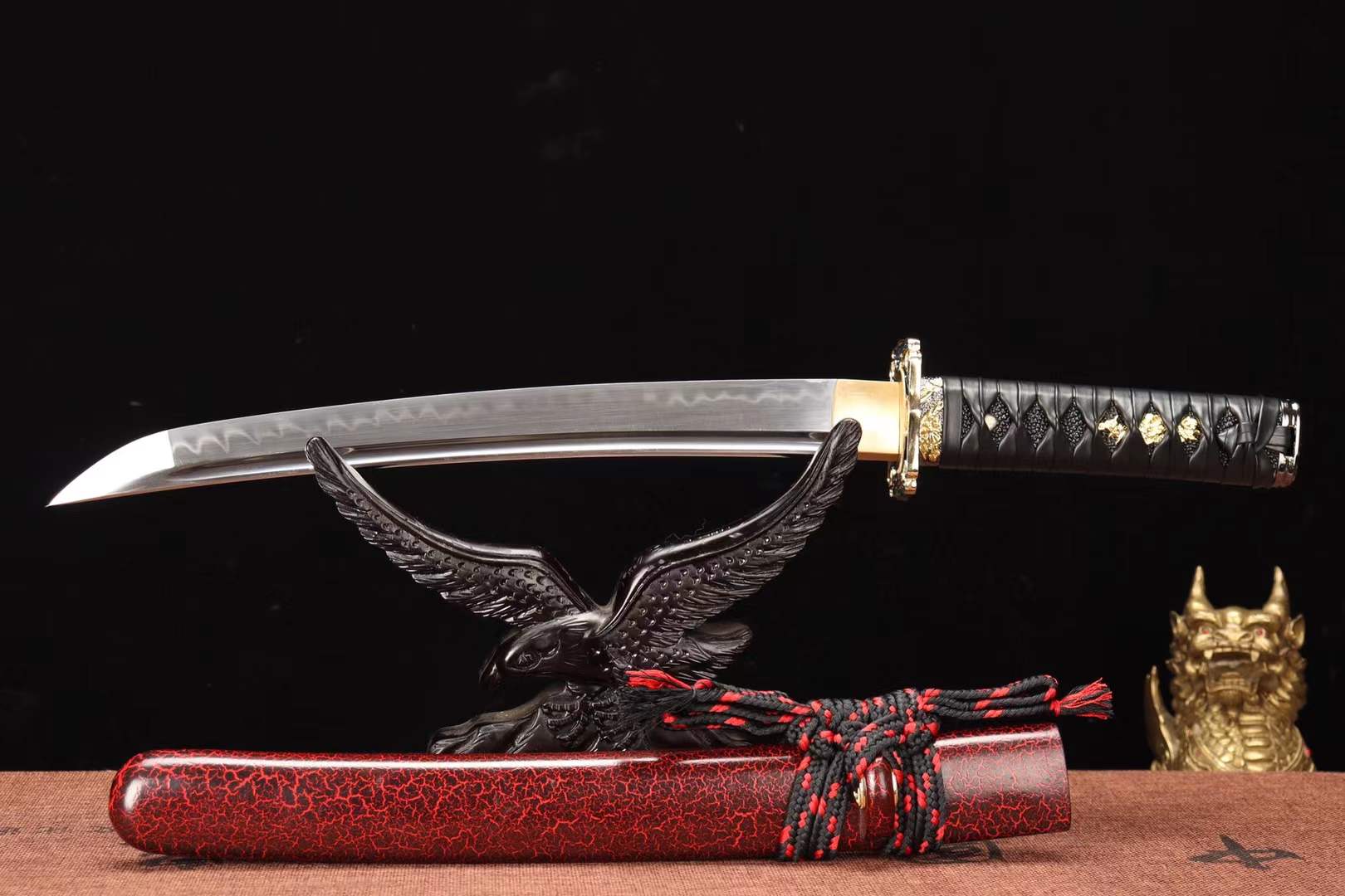 T10 Steel Sword,Short Knife,Harmon Katana,Japanese Tanto Samurai sword Real loveyitadj