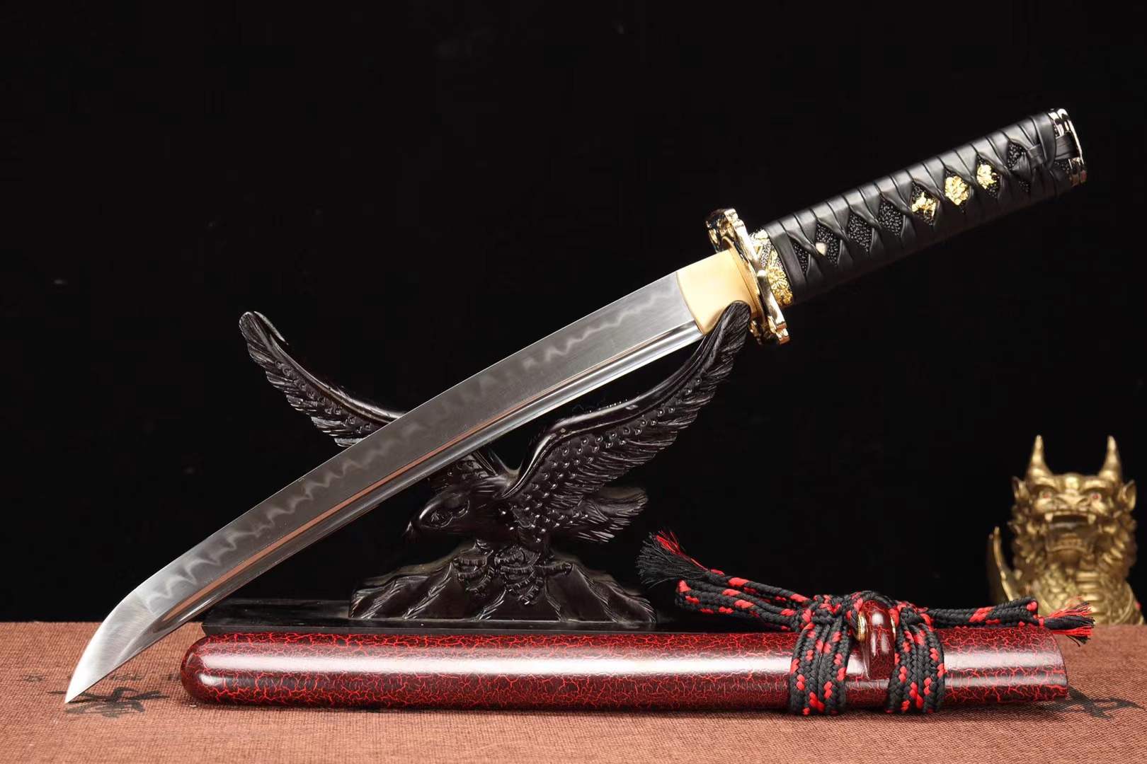T10 Steel Sword,Short Knife,Harmon Katana,Japanese Tanto Samurai sword Real loveyitadj