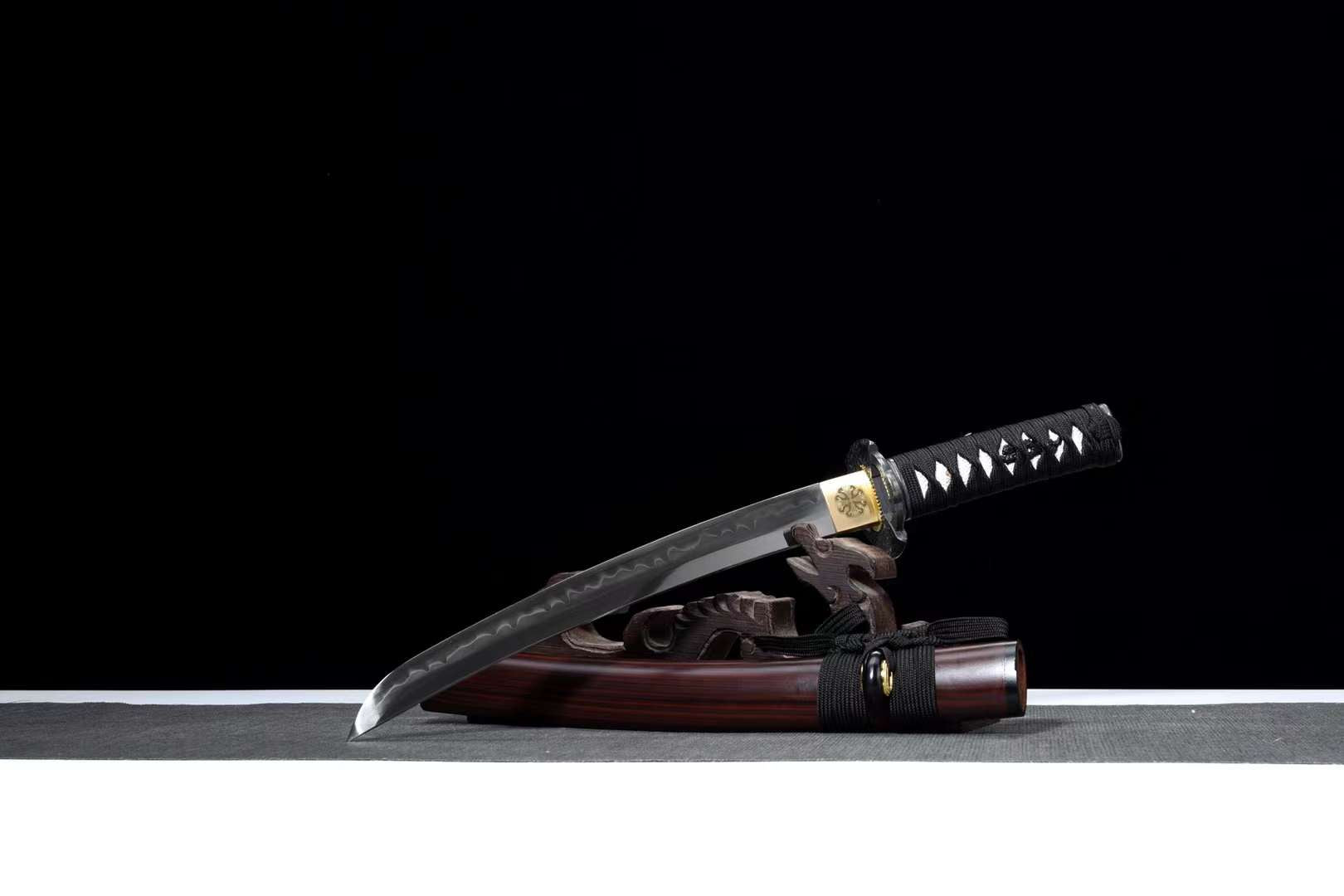 Katana Samurai sword,T10 Steel Tanto Sword Handmade Japanese Sword Short Kinfe Small Sword loveyitadj