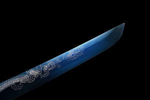 Dragon samurai sword,1060 Steel Short Kinfe,Japanese Katana sword,Small Sword Real Full Tang loveyitadj
