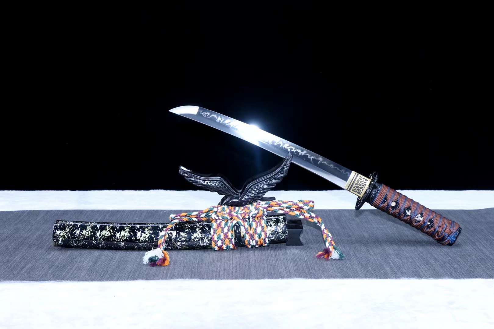 Japanese Tanto Samurai sword Real T10 Steel Sword,Short Knife,Harmon Handmade Katana loveyitadj