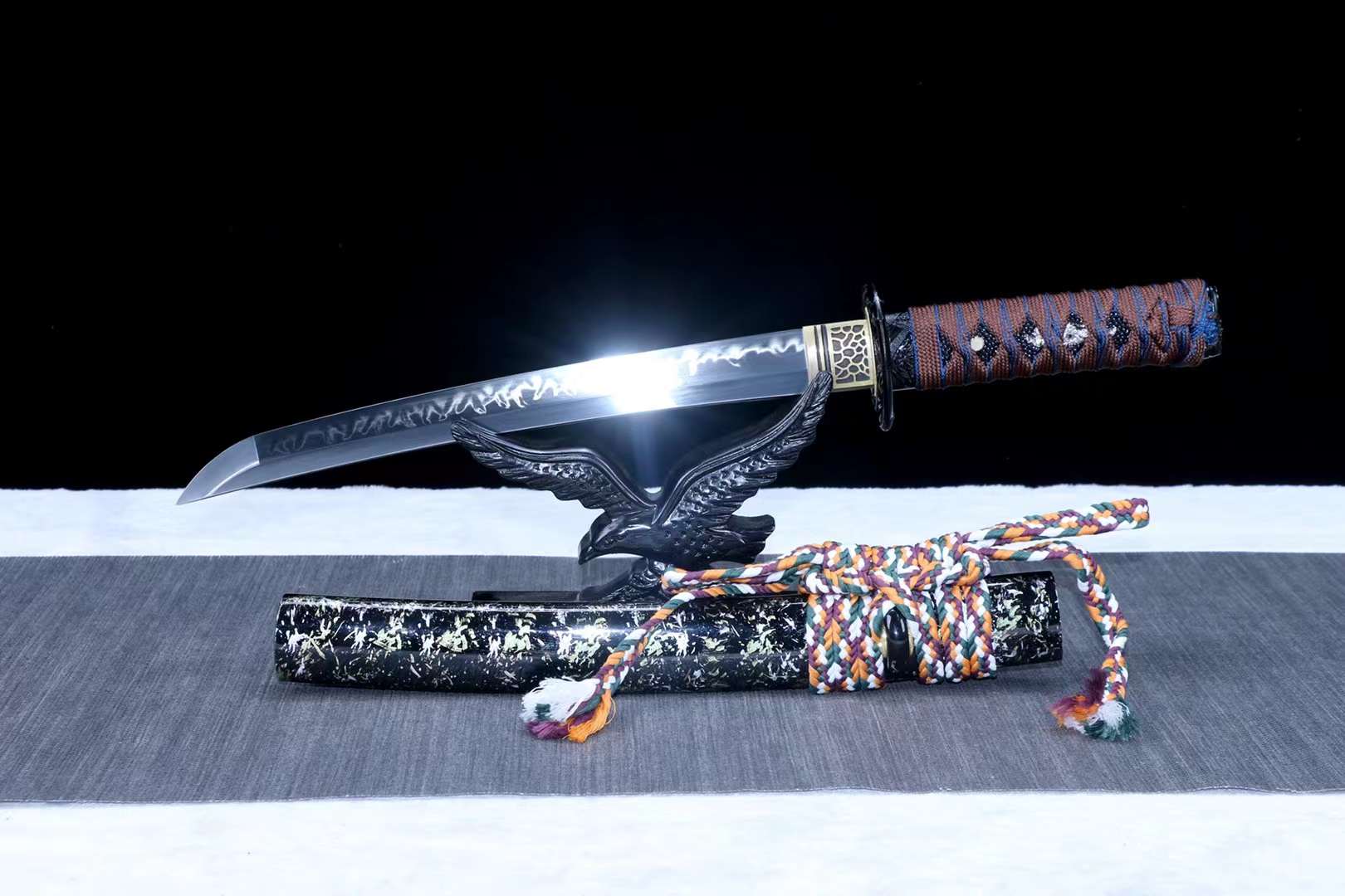 Japanese Tanto Samurai sword Real T10 Steel Sword,Short Knife,Harmon Handmade Katana loveyitadj