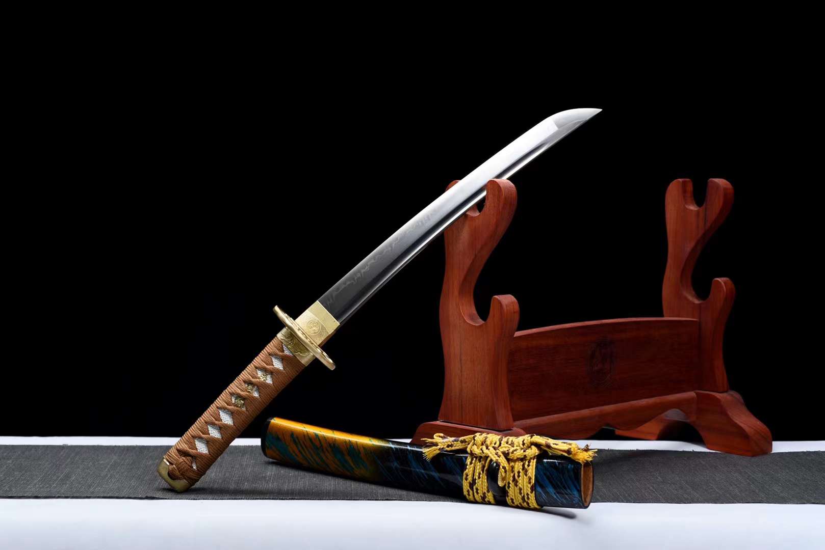 T10 Steel Handmade Japanese Samurai sword,Short Tanto Katana Small Kinfe Real loveyitadj