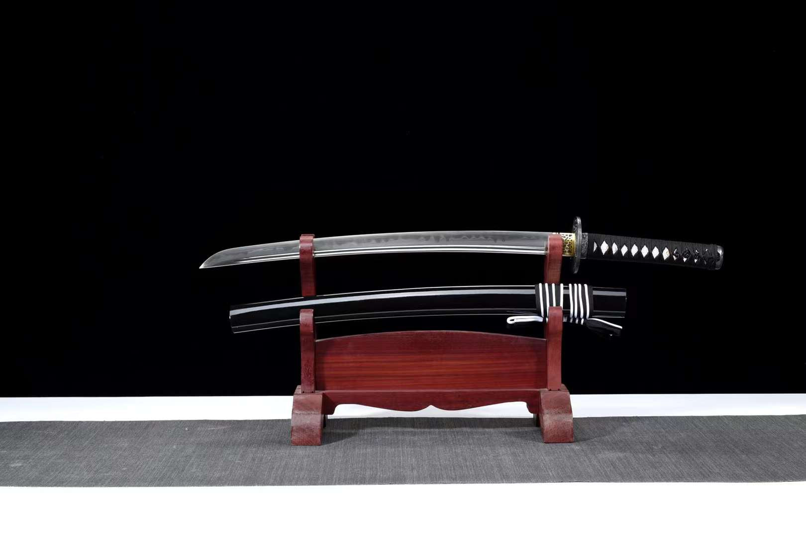 T10 steel Sword,Full Tang Japanese Samurai Sword,Wakizashi Handmade Katana Real loveyitadj