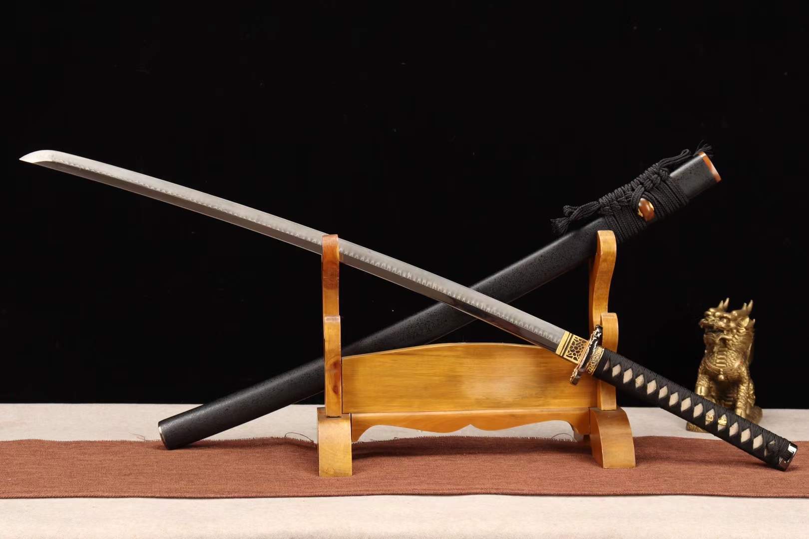 T10 Steel Clay Burning Blade Sowrd,Handmade Japanese Samurai Sword, Full Tang Katana,Dragon Sword loveyitadj
