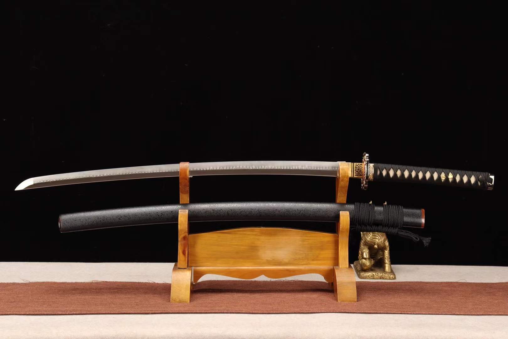 T10 Steel Clay Burning Blade Sowrd,Handmade Japanese Samurai Sword, Full Tang Katana,Dragon Sword loveyitadj