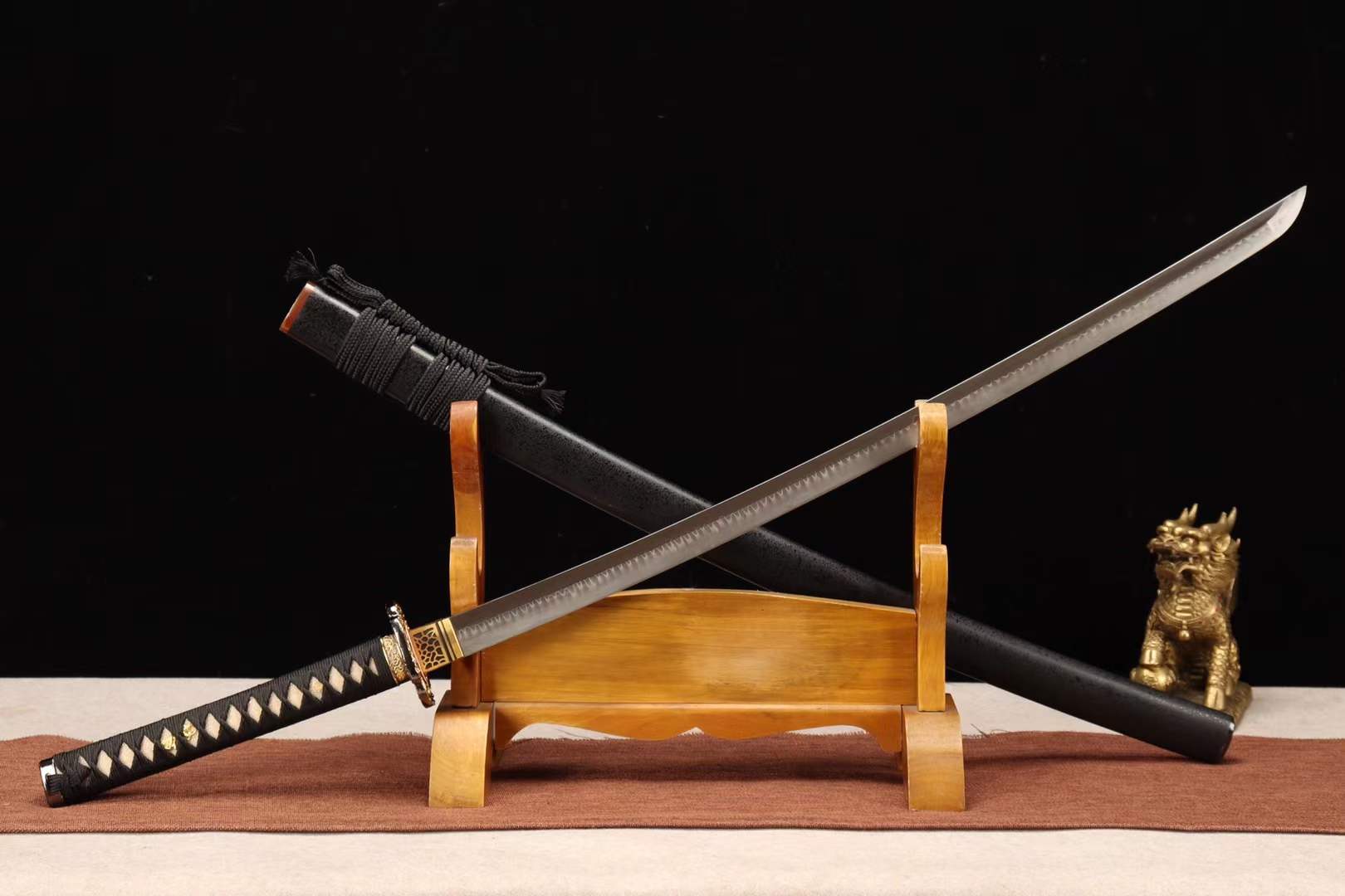 T10 Steel Clay Burning Blade Sowrd,Handmade Japanese Samurai Sword, Full Tang Katana,Dragon Sword loveyitadj