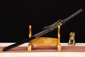 Samurai sword,T10 Steel Clay Burning Blade Katana Sword,Full Tang Japanese Sword Katana loveyitadj
