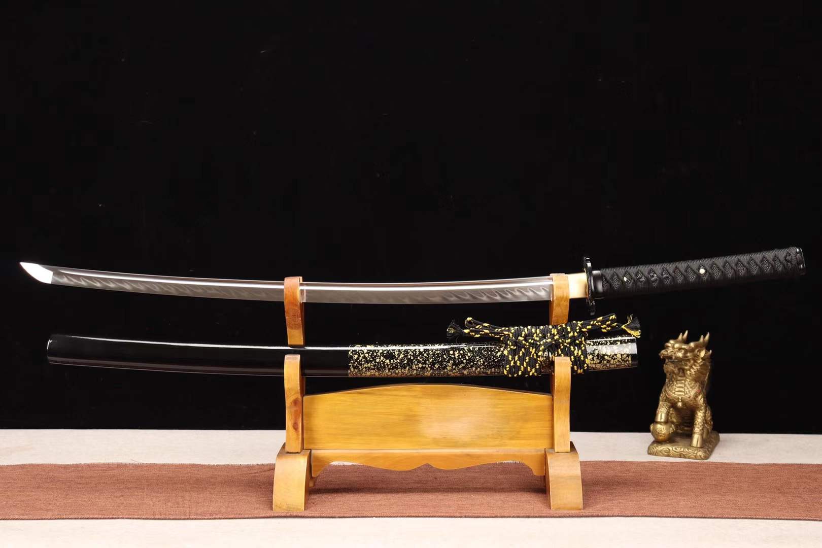 Samurai sword,T10 Steel Clay Burning Blade Katana Sword,Full Tang Japanese Sword Katana loveyitadj