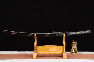Handmade Japanese Katana Sword, T8 Folding Steel Samurai Sword,Clay Burning Blade Swords loveyitadj