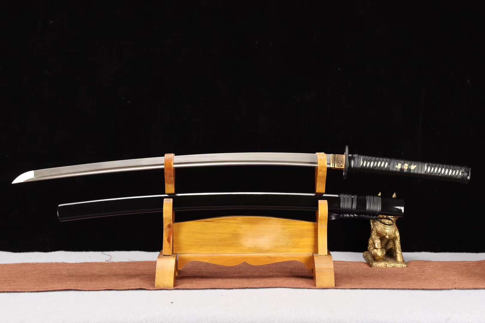 Handmade Japanese Katana Sword, T8 Folding Steel Samurai Sword,Clay Burning Blade Swords loveyitadj