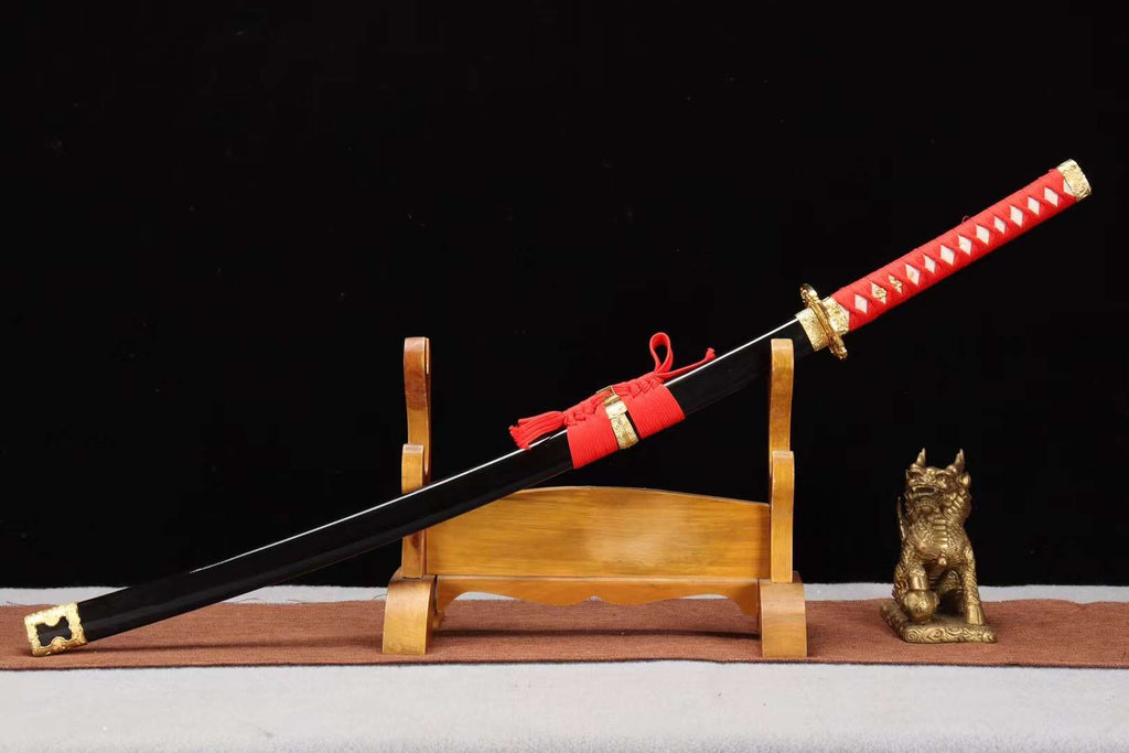 Burning Blade T10 Steel Tachi Sword,Handmade Japanese Katana,Dragon Samurai sword loveyitadj