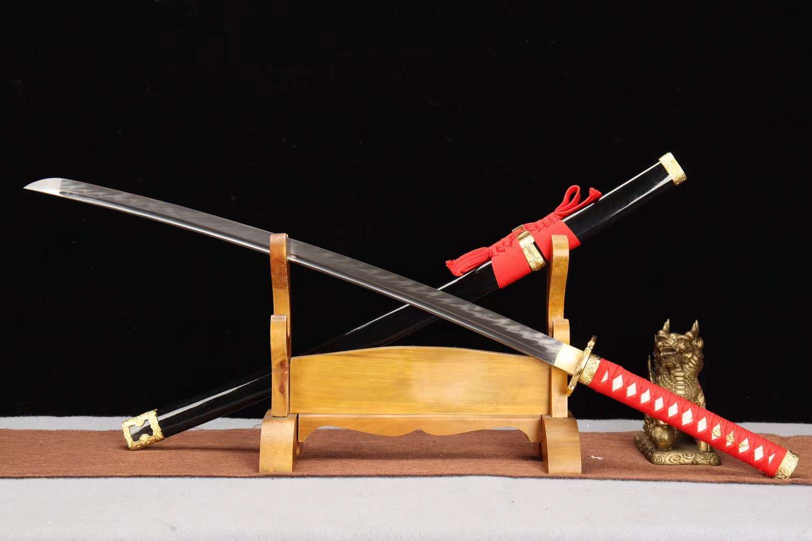 Burning Blade T10 Steel Tachi Sword,Handmade Japanese Katana,Dragon Samurai sword loveyitadj