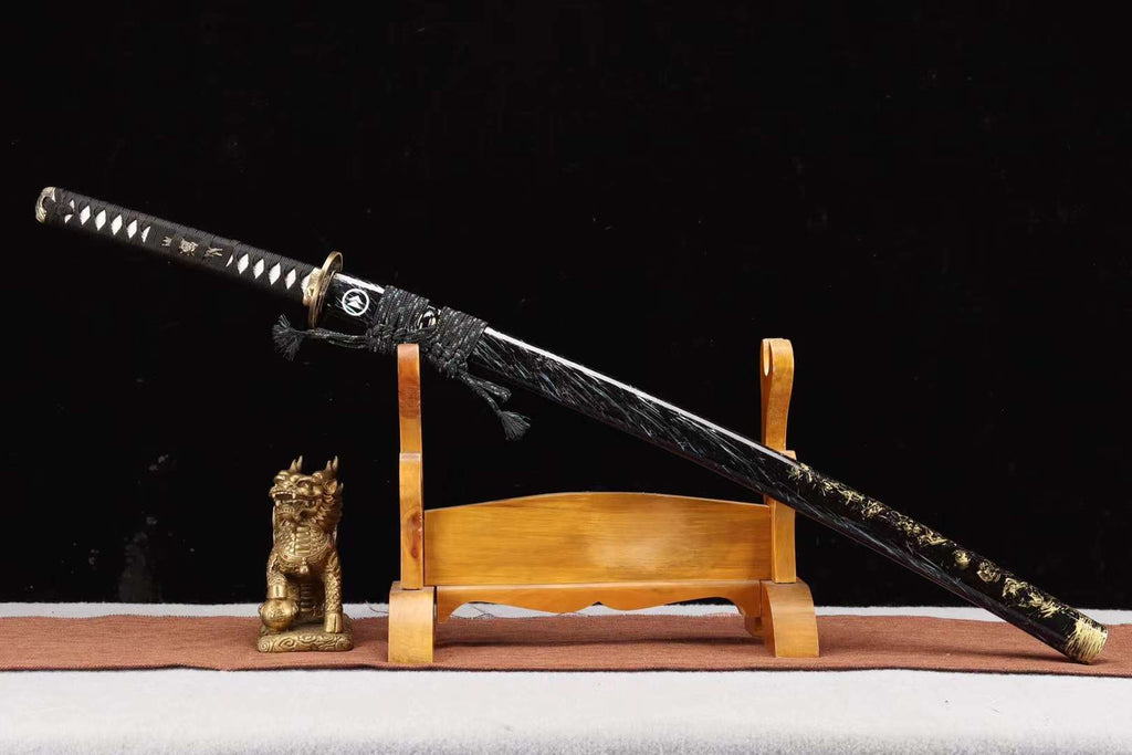 Clay Burning Blade T10 Steel Katana,Japanese handmade samurai sword loveyitadj