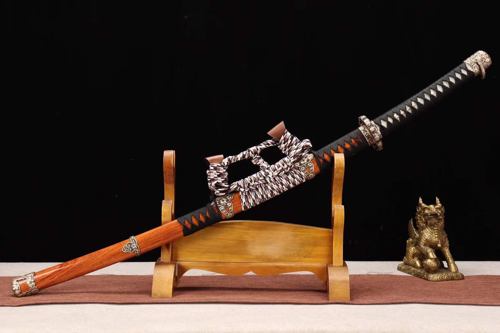 Japanese katana,Full Tang Tachi,T8 Steel Damascus Folding Steel Sword,Full Tang Handmade Samurai Sword loveyitadj
