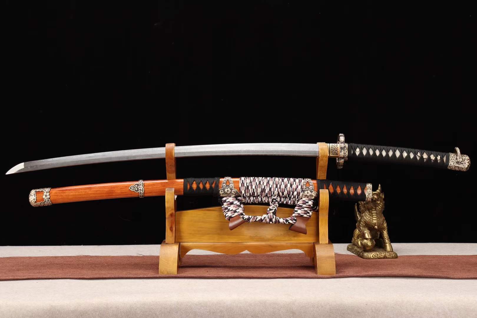 Japanese katana,Full Tang Tachi,T8 Steel Damascus Folding Steel Sword,Full Tang Handmade Samurai Sword loveyitadj