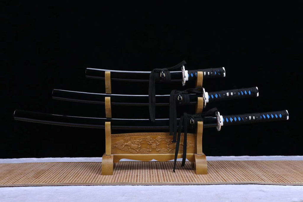 handmade 1095 steel sword set,japanese samurai sword set,full tang sword katana set loveyitadj