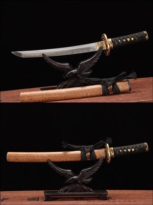 Damascus folding steel samurai sword set,clay burning blade sword set,handmade full tang katana set loveyitadj