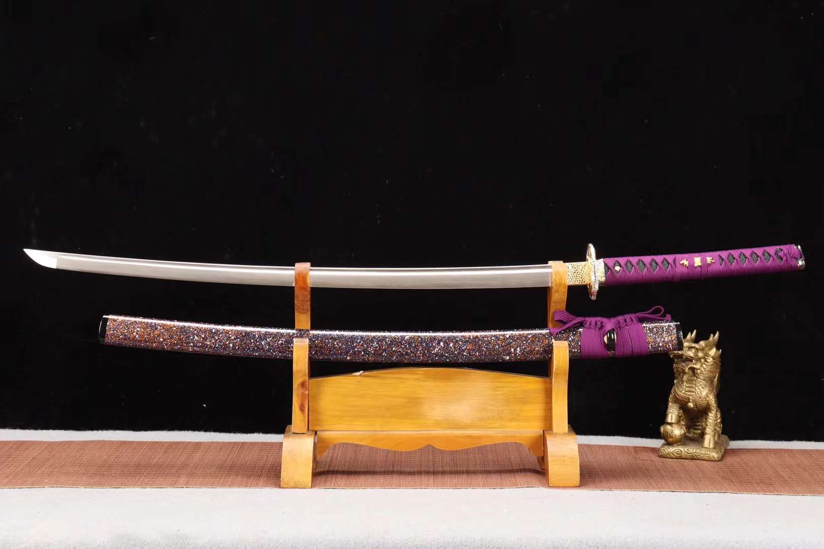 handmade samurai sword,1090 steel sword set,sword steel katana sword,samurai sword purple loveyitadj