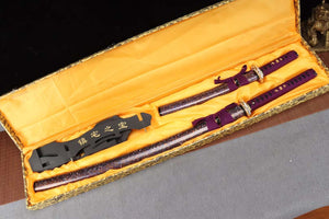handmade samurai sword,1090 steel sword set,sword steel katana sword,samurai sword purple loveyitadj