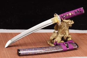 handmade samurai sword,1090 steel sword set,sword steel katana sword,samurai sword purple loveyitadj