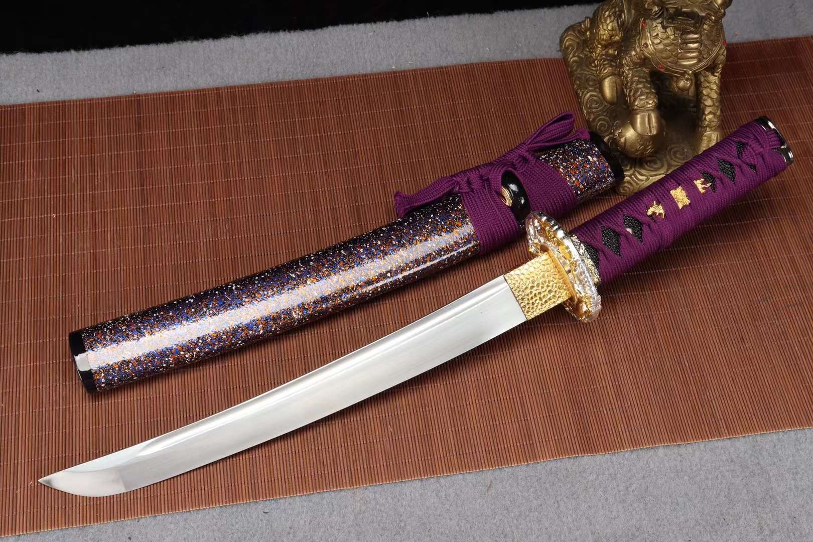 handmade samurai sword,1090 steel sword set,sword steel katana sword,samurai sword purple loveyitadj