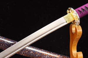 handmade samurai sword,1090 steel sword set,sword steel katana sword,samurai sword purple loveyitadj