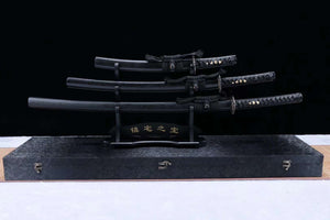 Sword Set,Handmade Japanese Samurai sword,1060 Steel Katana Set,Black Sword Set loveyitadj