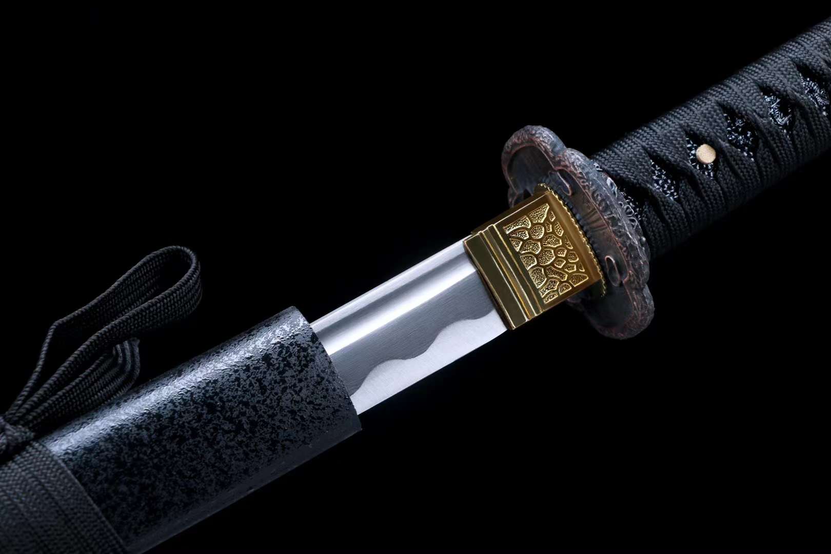 1045 steel samurai sword set,japanese katana black sword set,handmade full tang katana set loveyitadj