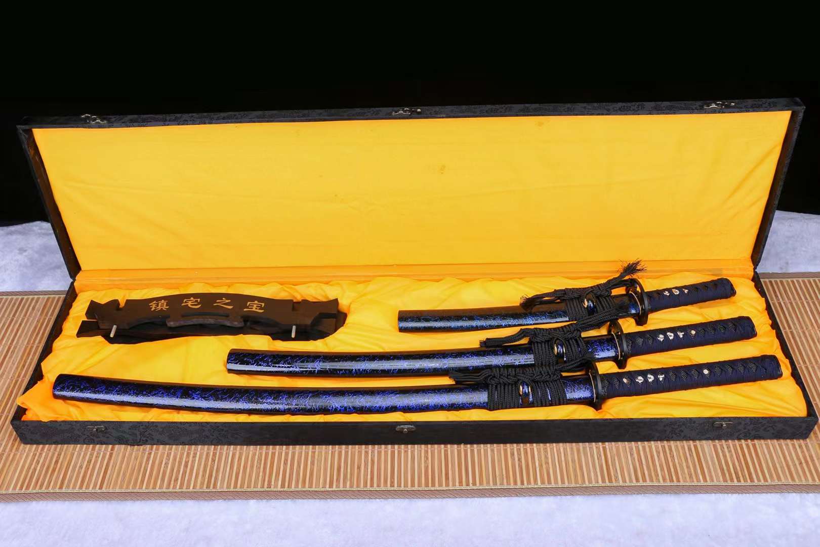 Japanese handmade samurai sword,1095 steel sword set,blue sword steel katana sword,samurai sword, loveyitadj