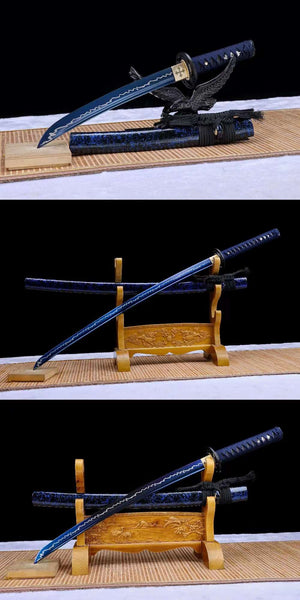 Japanese handmade samurai sword,1095 steel sword set,blue sword steel katana sword,samurai sword, loveyitadj