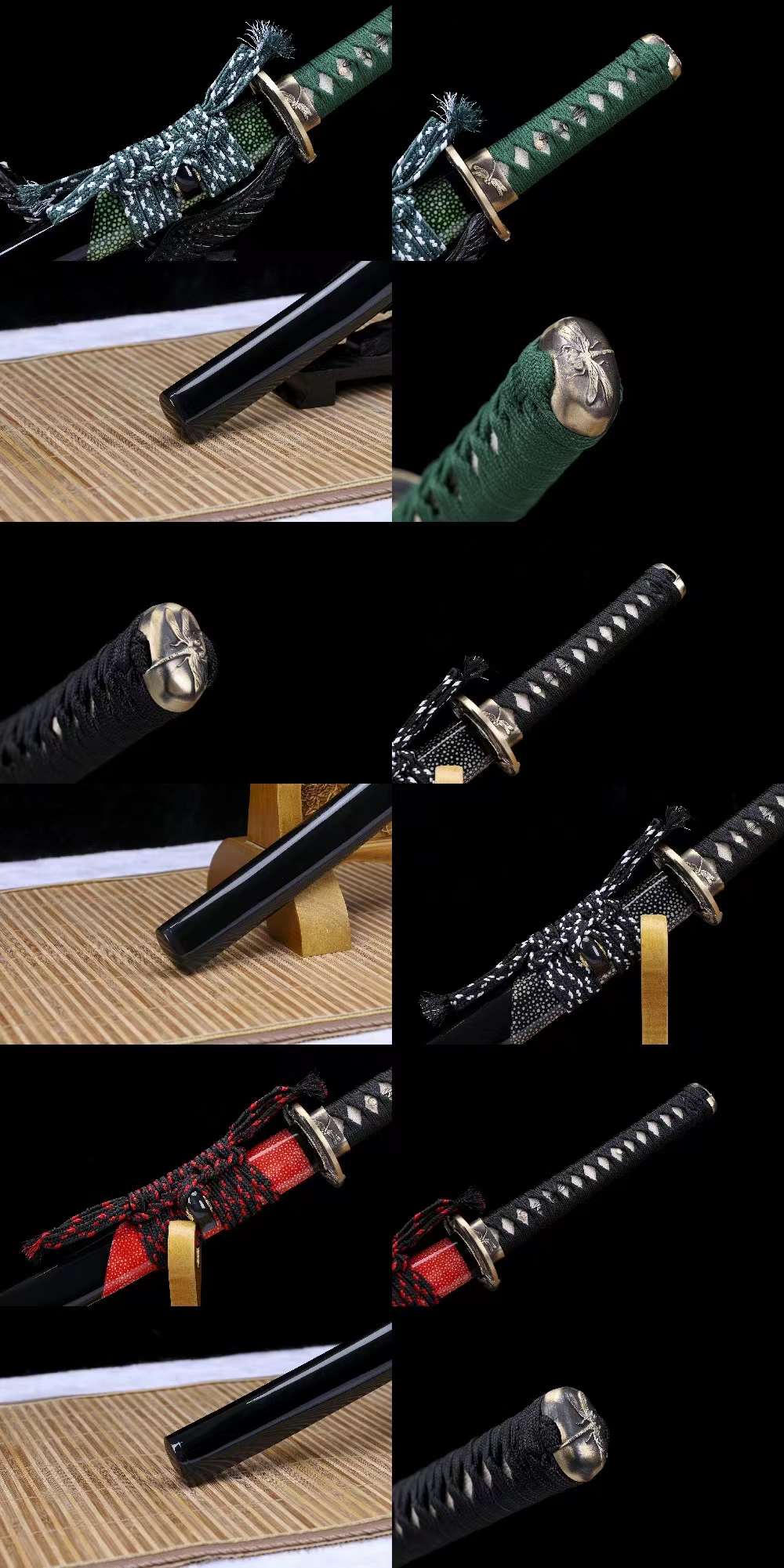 handmade samurai sword set,japanese katana,damascus folding steel sword set,full tang sword set loveyitadj