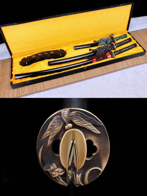 handmade samurai sword set,japanese katana,damascus folding steel sword set,full tang sword set loveyitadj