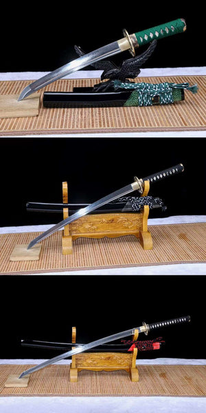 handmade samurai sword set,japanese katana,damascus folding steel sword set,full tang sword set loveyitadj