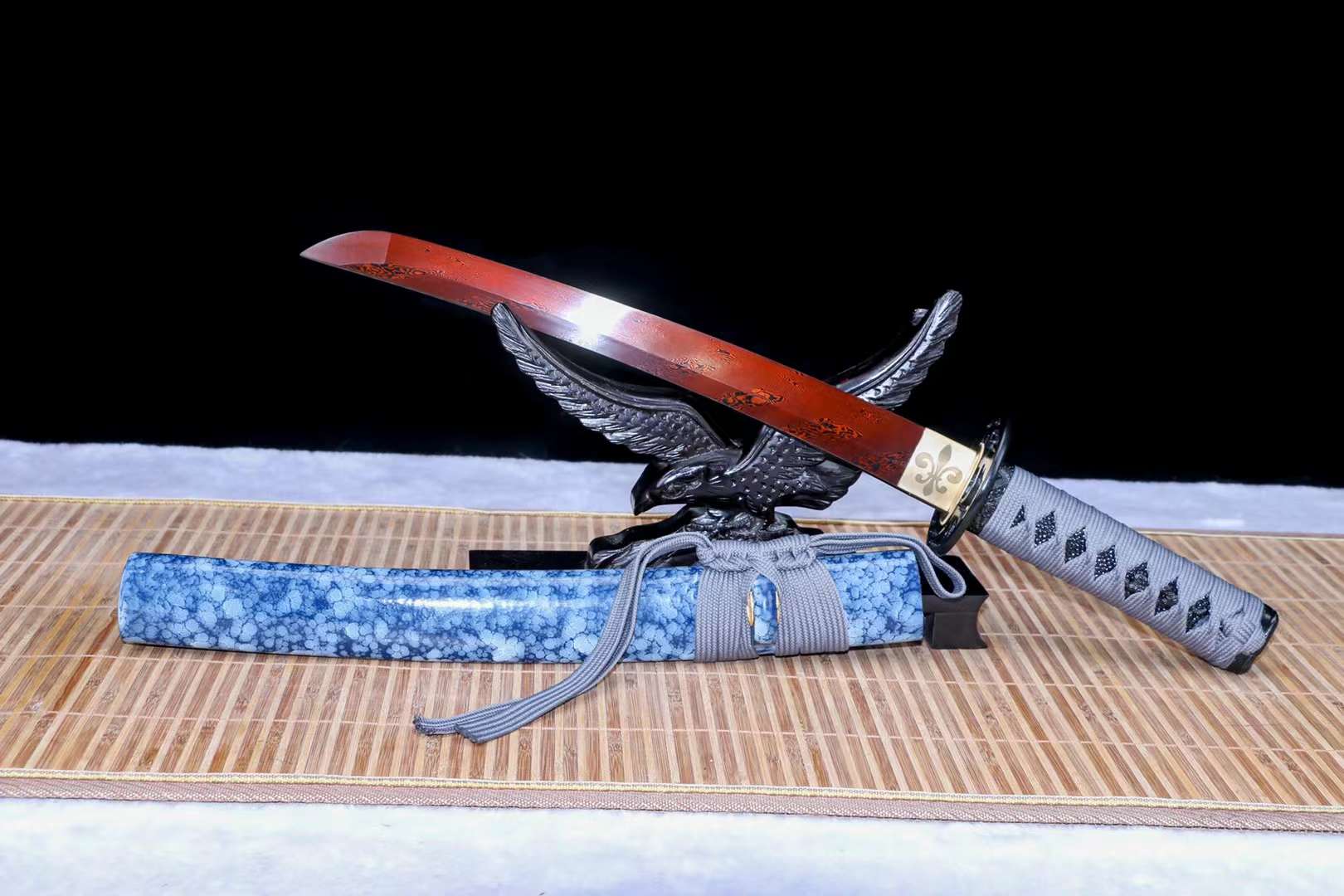 Damascus folding steel Japanese Samurai sword,Handmade Short Tanto Katana Small sword loveyitadj