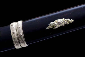 Handmade Japanese Samurai sword,T10 Steel Clay Burning Blade Short Tanto Katana Small Kinfe loveyitadj