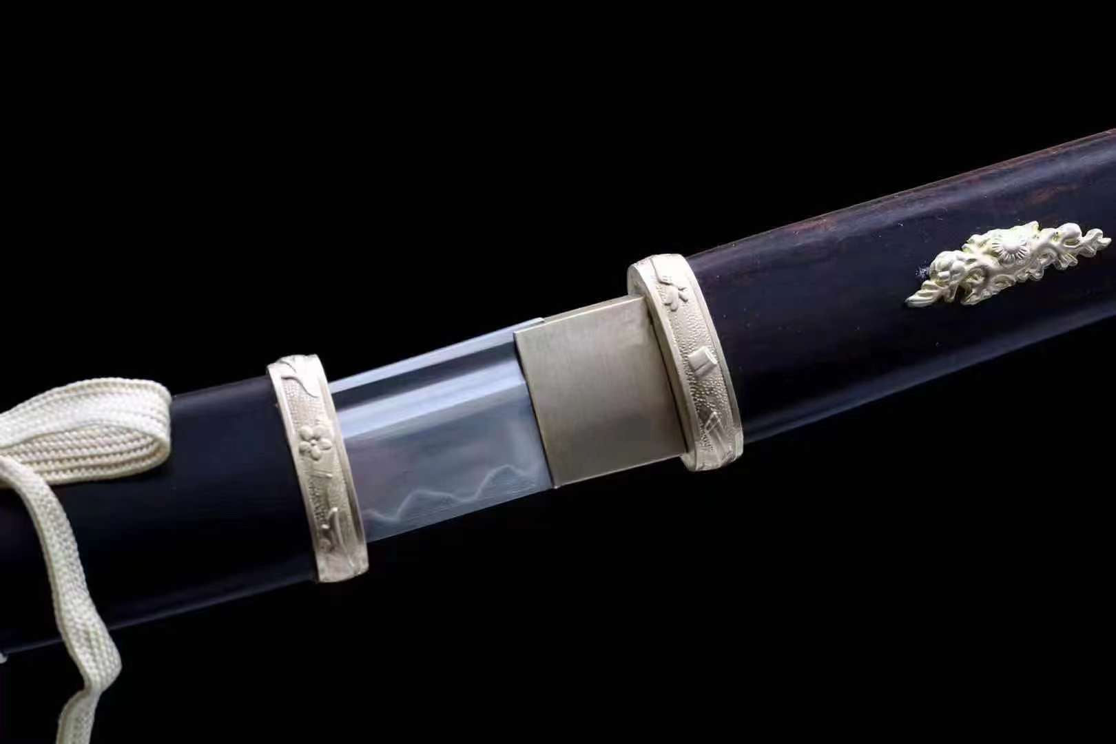 Handmade Japanese Samurai sword,T10 Steel Clay Burning Blade Short Tanto Katana Small Kinfe loveyitadj