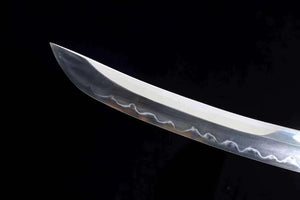 Handmade Japanese Samurai sword,T10 Steel Clay Burning Blade Short Tanto Katana Small Kinfe loveyitadj