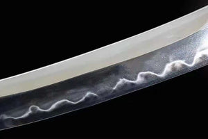 Handmade Japanese Samurai sword,T10 Steel Clay Burning Blade Short Tanto Katana Small Kinfe loveyitadj